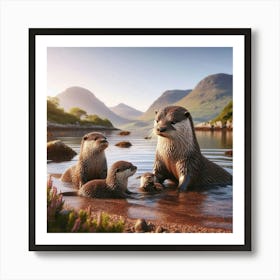 Otters Art Print