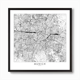 Munich Map Art Print I