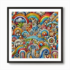 Abstract Art With Elements Of Inclusion AI Poster