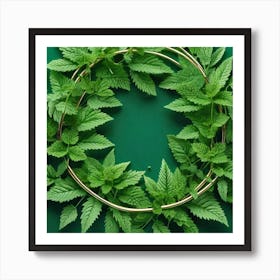 Wreath Of Mint Leaves Art Print