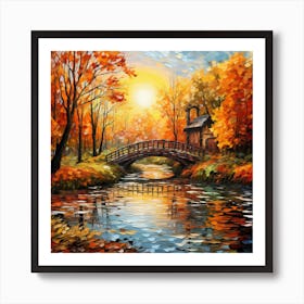 Autumn Bridge 5 Art Print