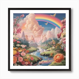 Rainbow Over The Valley Art Print