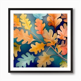 Autumn Oak Leaves Art Print