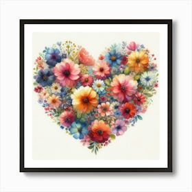 Heart Of Flowers 6 Art Print