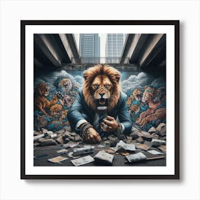 Hustle like a lion in the concrete jungle.2 Art Print