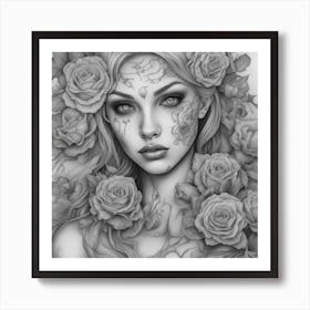Day Of The Dead woman Art Print