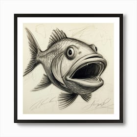 Fish Drawing 13 Art Print