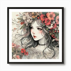 Flower Girl 5 Art Print