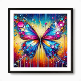 Modern Drip Painting of Butterfly II Art Print