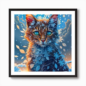 Winter Cat Art Print