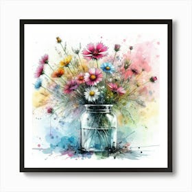 Flowers In A Jar 2 Art Print