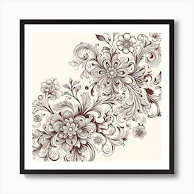 Ornate Floral Design 14 Art Print