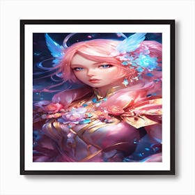 Abstract Style Anime Art Of A Magical Girl (1) Art Print