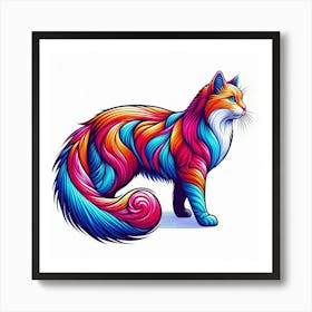 Colorful Cat 9 Art Print