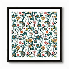 Marigold Mist Bloom London Fabrics Floral Pattern 5 Art Print