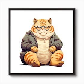 Cat With Glasses 1 Art Print