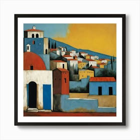 Greece At Sunset 1 Art Print