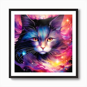 Galaxy Cat Art Print