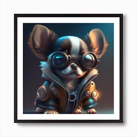 Steampunk puppy 2 Art Print