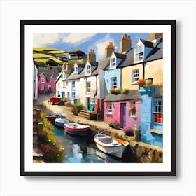 Harbourside Cottages Art Print