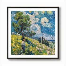 Van Gogh Style. Artesian Shepherds Series 3 Art Print