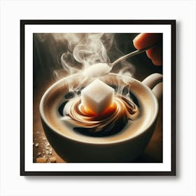 Sugar Cube In Coffee Art Print