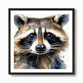 Raccoon Watercolor Art Print