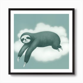 Lazy Sloth on Cloud Art Print