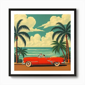 Car On The Beach Art Print