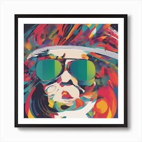 New Poster For Ray Ban Speed, In The Style Of Psychedelic Figuration, Eiko Ojala, Ian Davenport, Sci (15) 1 Art Print