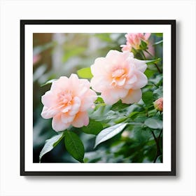 Flowers Leaves Nature Soft Freshness Pastel Botanical Plants Blooms Foliage Serene Delic (19) Art Print