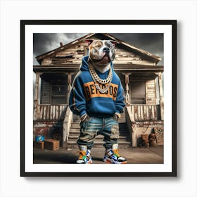Hip Hop Bulldog Art Print