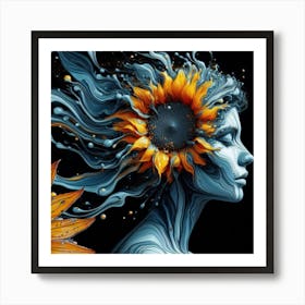 Sunflower Woman Art Print