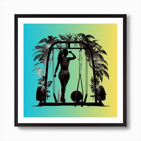 Silhouette Of A Woman In A Gym Poster