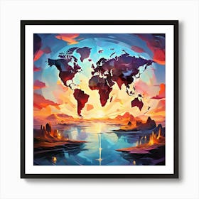 World Map 43 Art Print