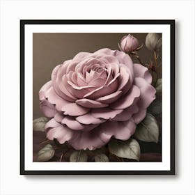 Aesthetic style, Large mauve rose flower 1 Art Print