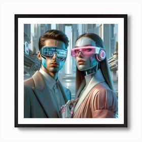 Futuristic Couple 1 Art Print