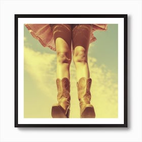 Cowgirl Legs Vintage 1 Art Print