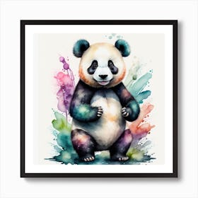 Panda cute watercolor print Art Print
