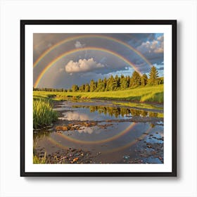 Rainbows Over A Stream Art Print