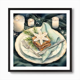 Christmas Table Setting 6 Art Print