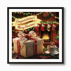 A Joyous Holiday Scene Featuring A Beautifully Wra Vt9zzij6qemtgc5wupyrqw Czi1tml9soelru87dpchra Art Print