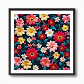 Flowers Wallpaper 2 Art Print