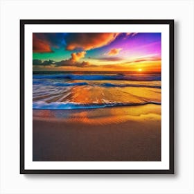 Sunset On The Beach 174 Art Print