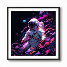 Astronaut In Space Art Print