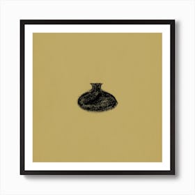 Olive green, Minimalist Vase Art Print