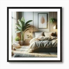 Bedroom With Plants Art Print