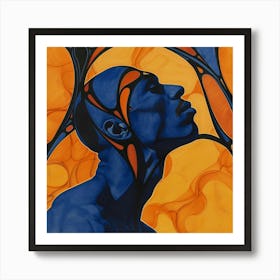 Blue And Orange 1 Art Print