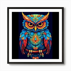 Colorful Owl Art Print