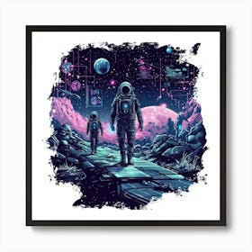 Space Explorers.Generated AI. Wall Art Print 1 Poster